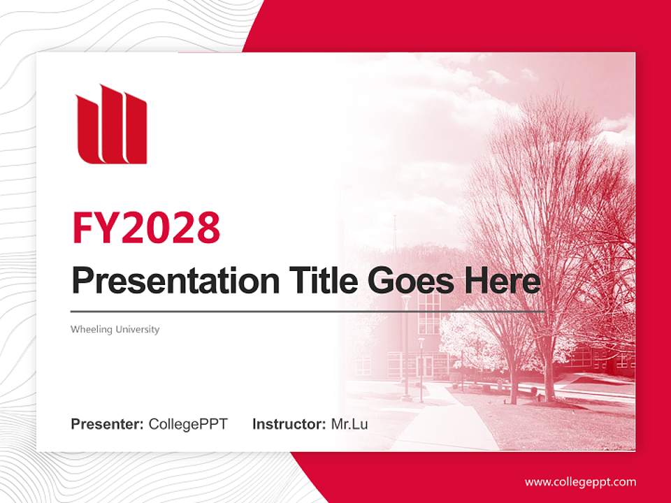 Wheeling University Academic Presentation/Research Findings Report PPT Template4:3 ratio PPT effect preview image5