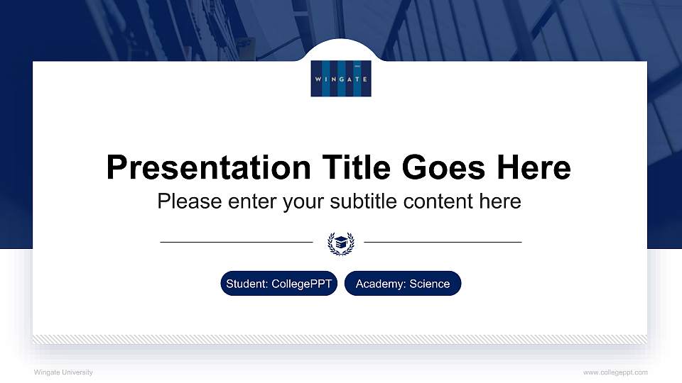 Wingate University National Scholarship Defense PPT Template16:9 ratio PPT effect preview image