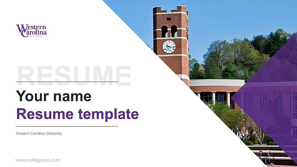 Western Carolina University Resume PPT Template16:9 ratio PPT effect preview image