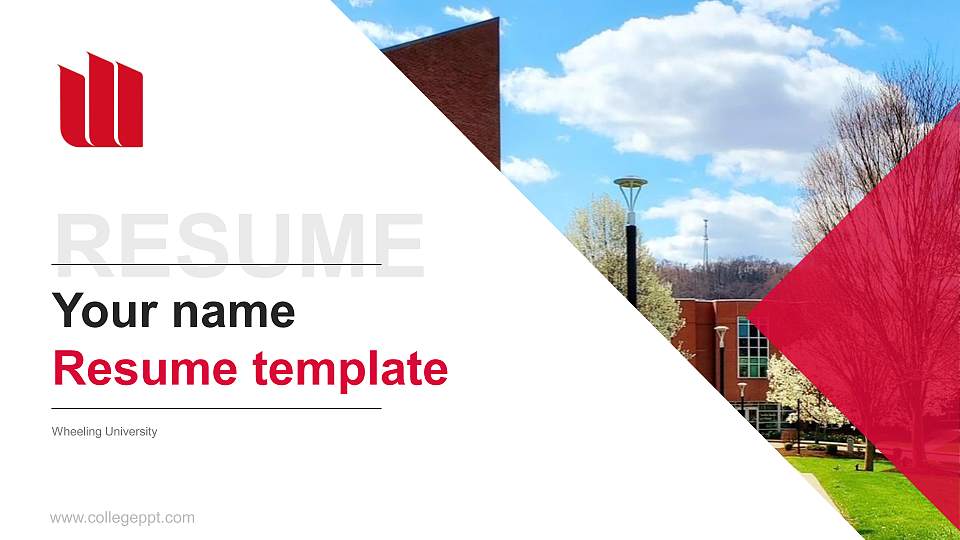 Wheeling University Resume PPT Template16:9 ratio PPT effect preview image