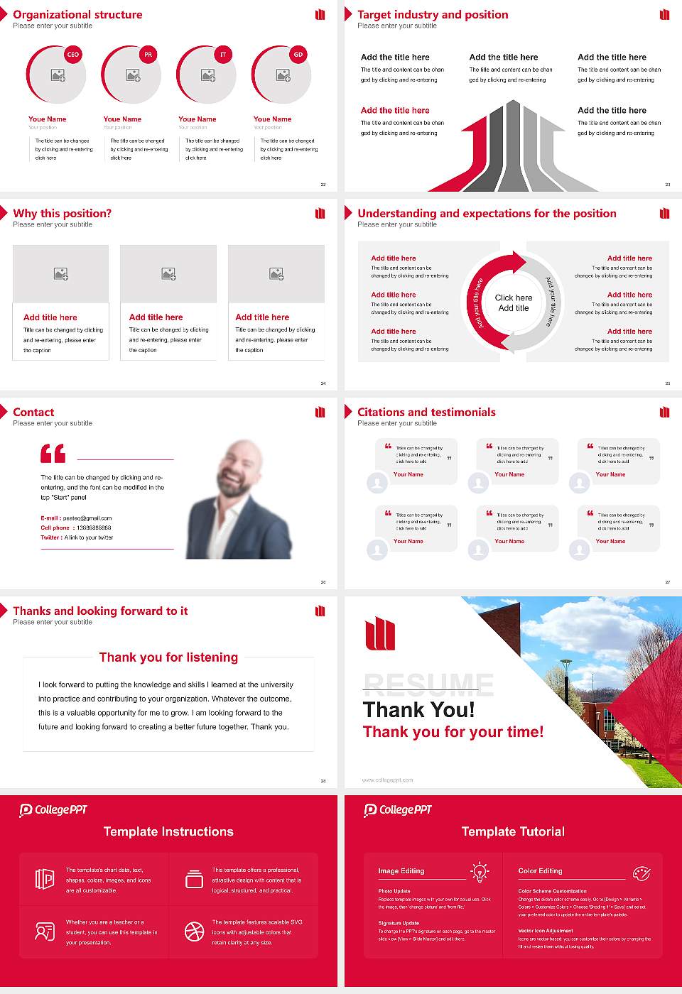 Wheeling University Resume PPT Template16:9 ratio PPT effect preview image4