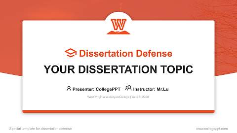West Virginia Wesleyan College Graduation Thesis Defense PPT Template