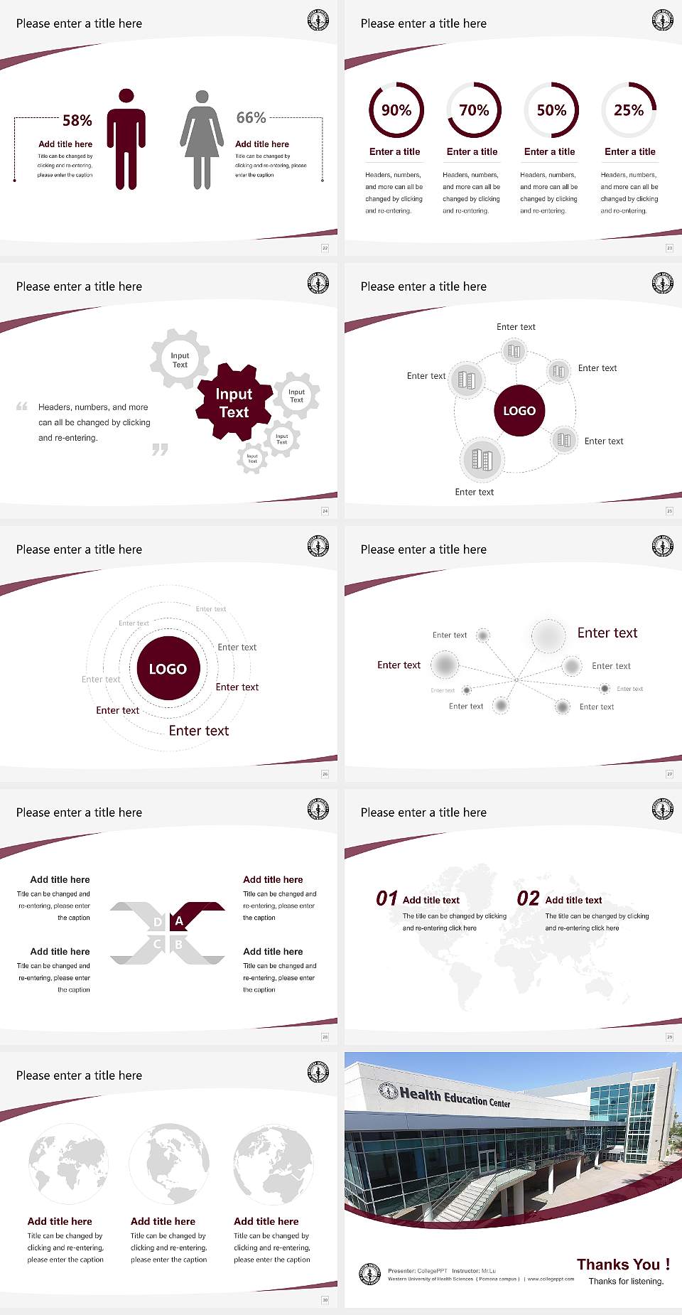 Western University of Health Sciences （Pomona campus） Course/Courseware Creation PPT Template4:3 ratio PPT effect preview image4
