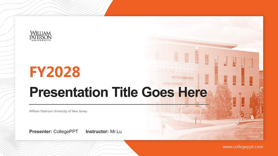 William Paterson University of New Jersey Academic Presentation/Research Findings Report PPT Template16:9 ratio PPT effect preview image