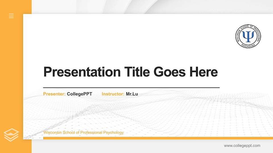 Wisconsin School of Professional Psychology Thesis Proposal/Graduation Defense PPT Template16:9 ratio PPT effect preview image