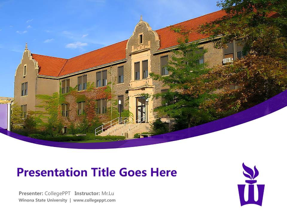 Winona State University Course/Courseware Creation PPT Template4:3 ratio PPT effect preview image5