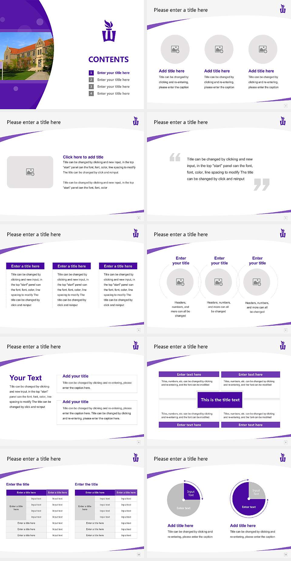 Winona State University Course/Courseware Creation PPT Template4:3 ratio PPT effect preview image2