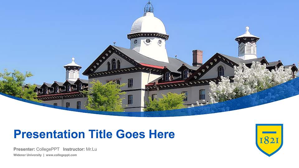 Widener University Course/Courseware Creation PPT Template16:9 ratio PPT effect preview image