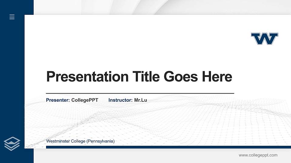 Westminster College (Pennsylvania) Thesis Proposal/Graduation Defense PPT Template16:9 ratio PPT effect preview image