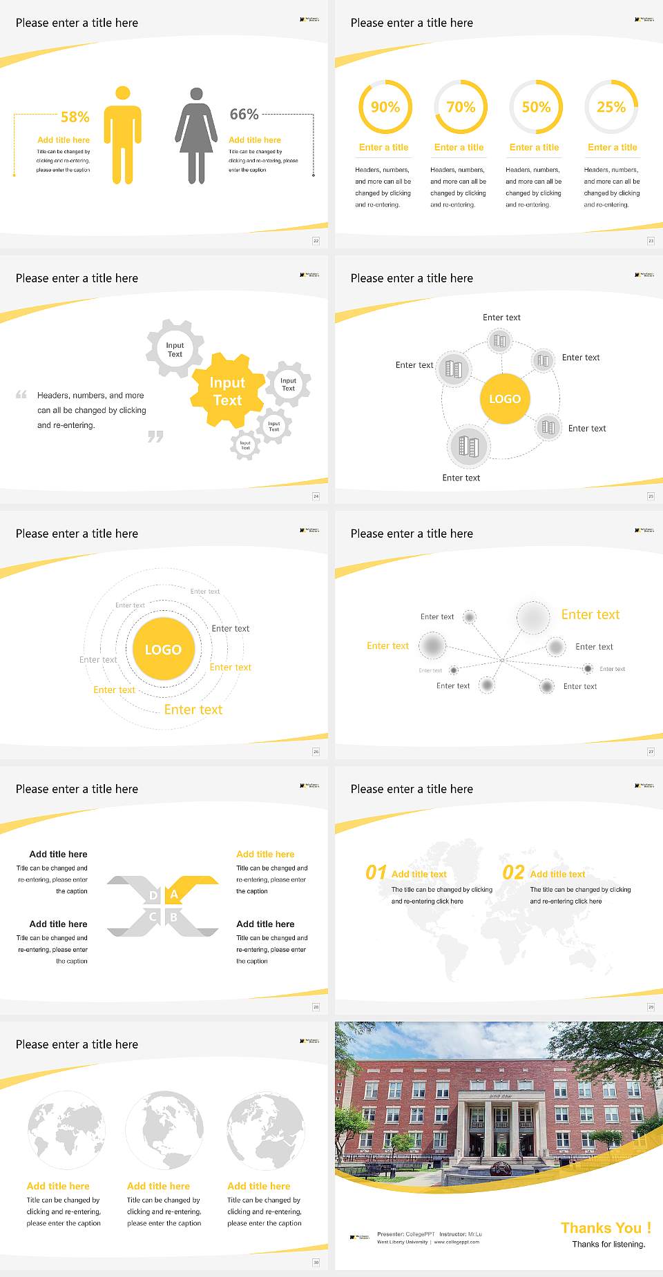 West Liberty University Course/Courseware Creation PPT Template4:3 ratio PPT effect preview image4