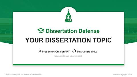 Wilmington University Graduation Thesis Defense PPT Template
