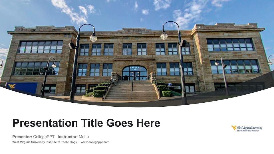 West Virginia University Institute of Technology Course/Courseware Creation PPT Template16:9 ratio PPT effect preview image