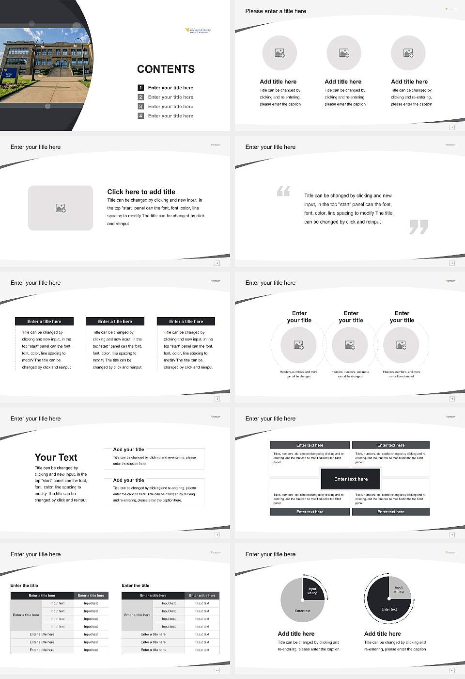 West Virginia University Institute of Technology Course/Courseware Creation PPT Template16:9 ratio PPT effect preview image2