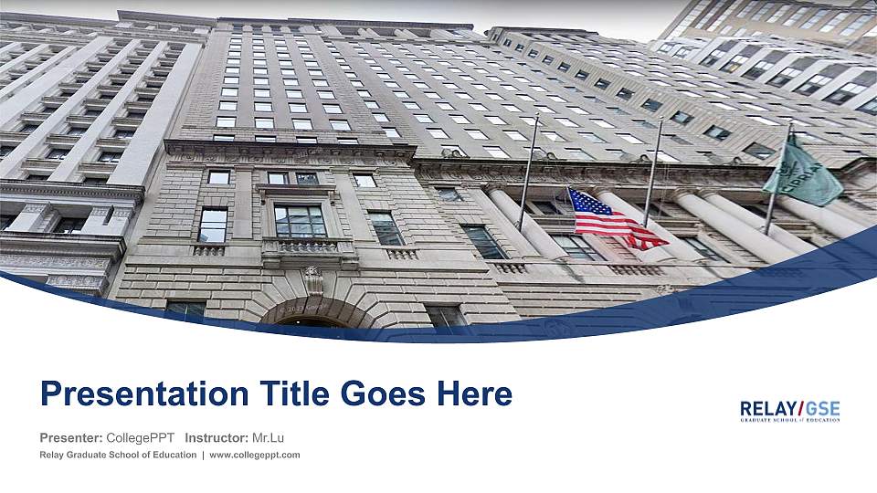 Relay Graduate School of Education Course/Courseware Creation PPT Template16:9 ratio PPT effect preview image
