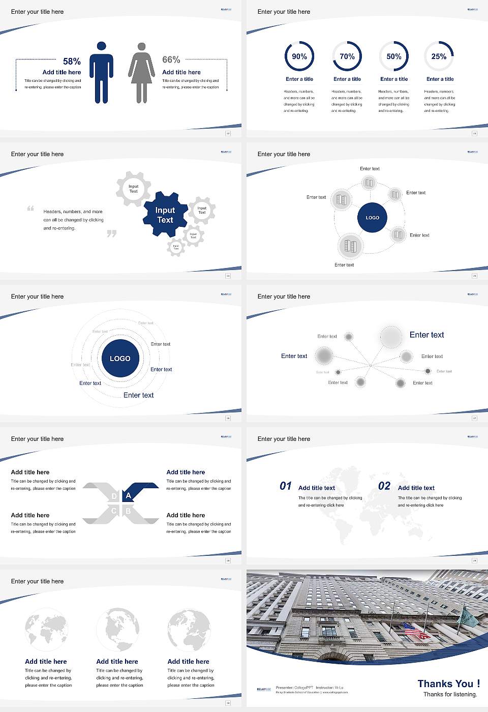 Relay Graduate School of Education Course/Courseware Creation PPT Template16:9 ratio PPT effect preview image4