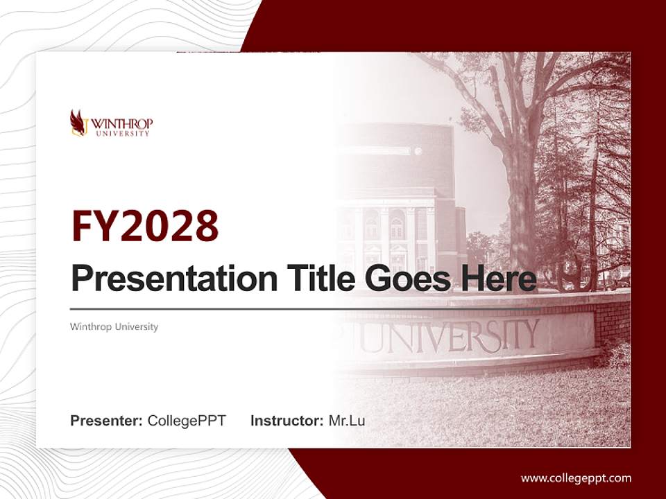 Winthrop University Academic Presentation/Research Findings Report PPT Template4:3 ratio PPT effect preview image5