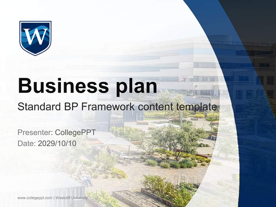 Westcliff University Competition/Entrepreneurship Contest PPT Template4:3 ratio PPT effect preview image9