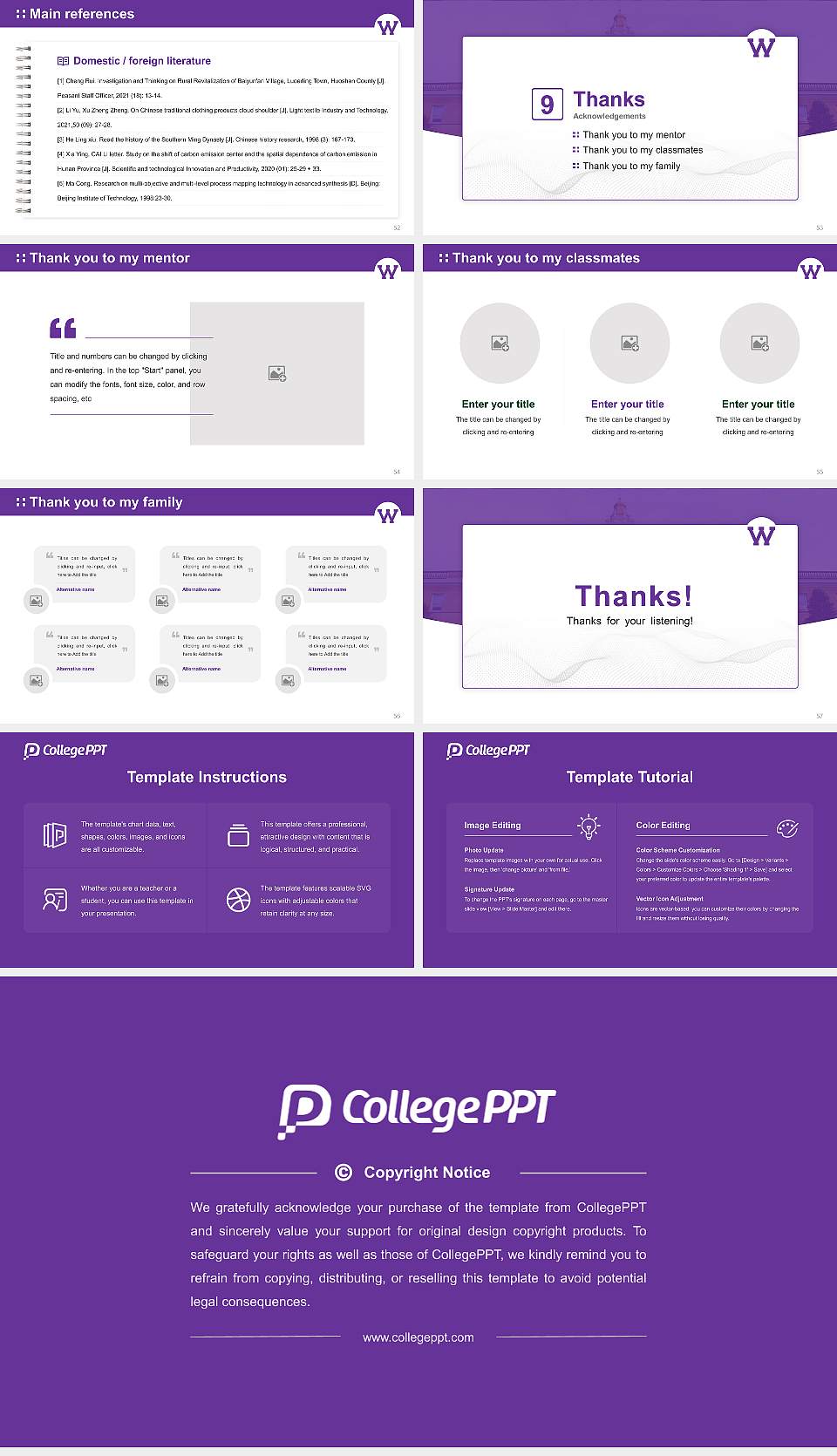 Western Illinois University Graduation Thesis Defense PPT Template16:9 ratio PPT effect preview image7