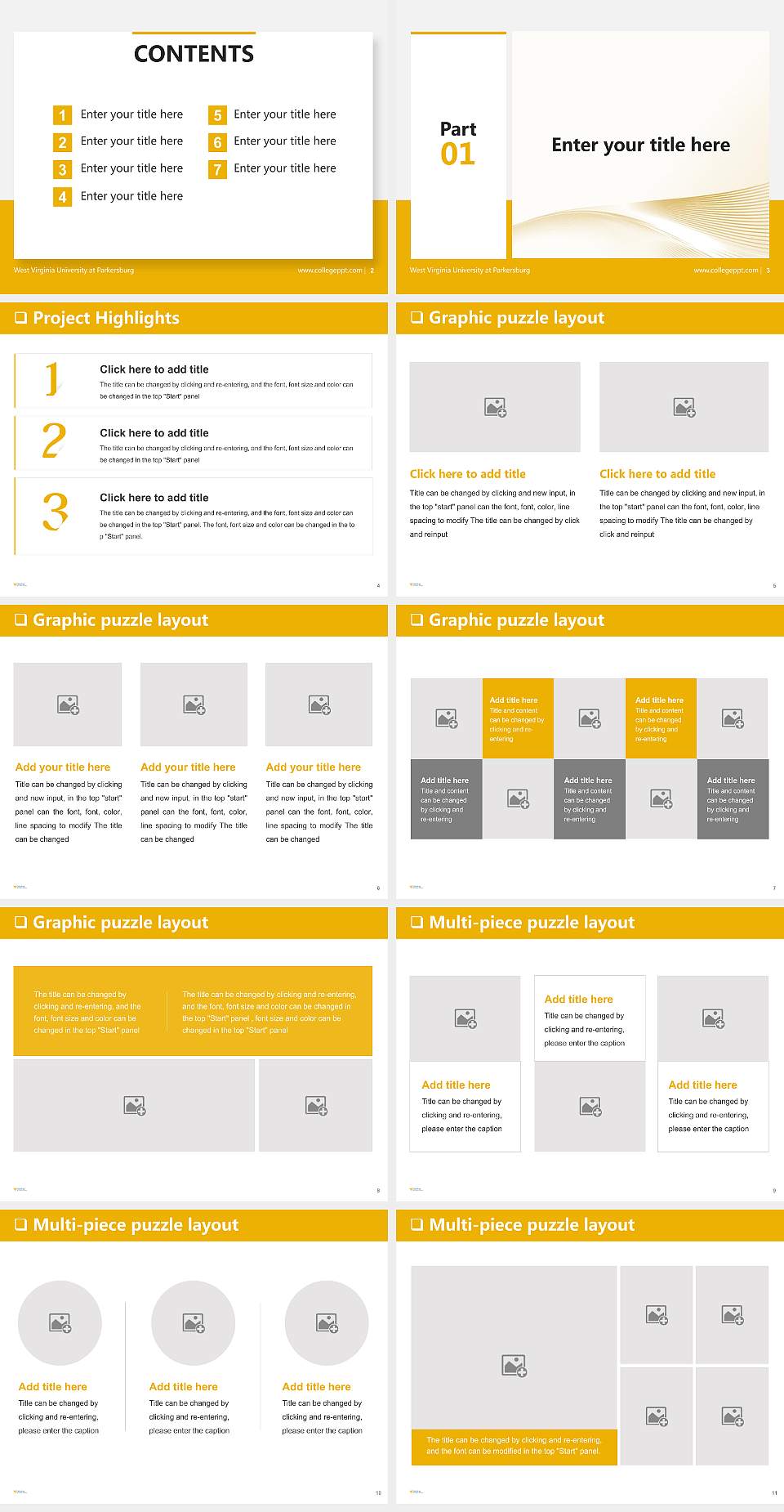 West Virginia University at Parkersburg General Purpose PPT Template4:3 ratio PPT effect preview image2