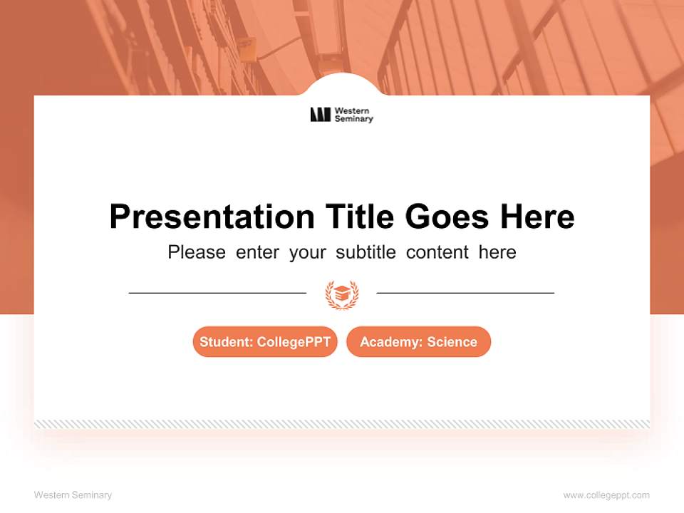 Western Seminary National Scholarship Defense PPT Template4:3 ratio PPT effect preview image4