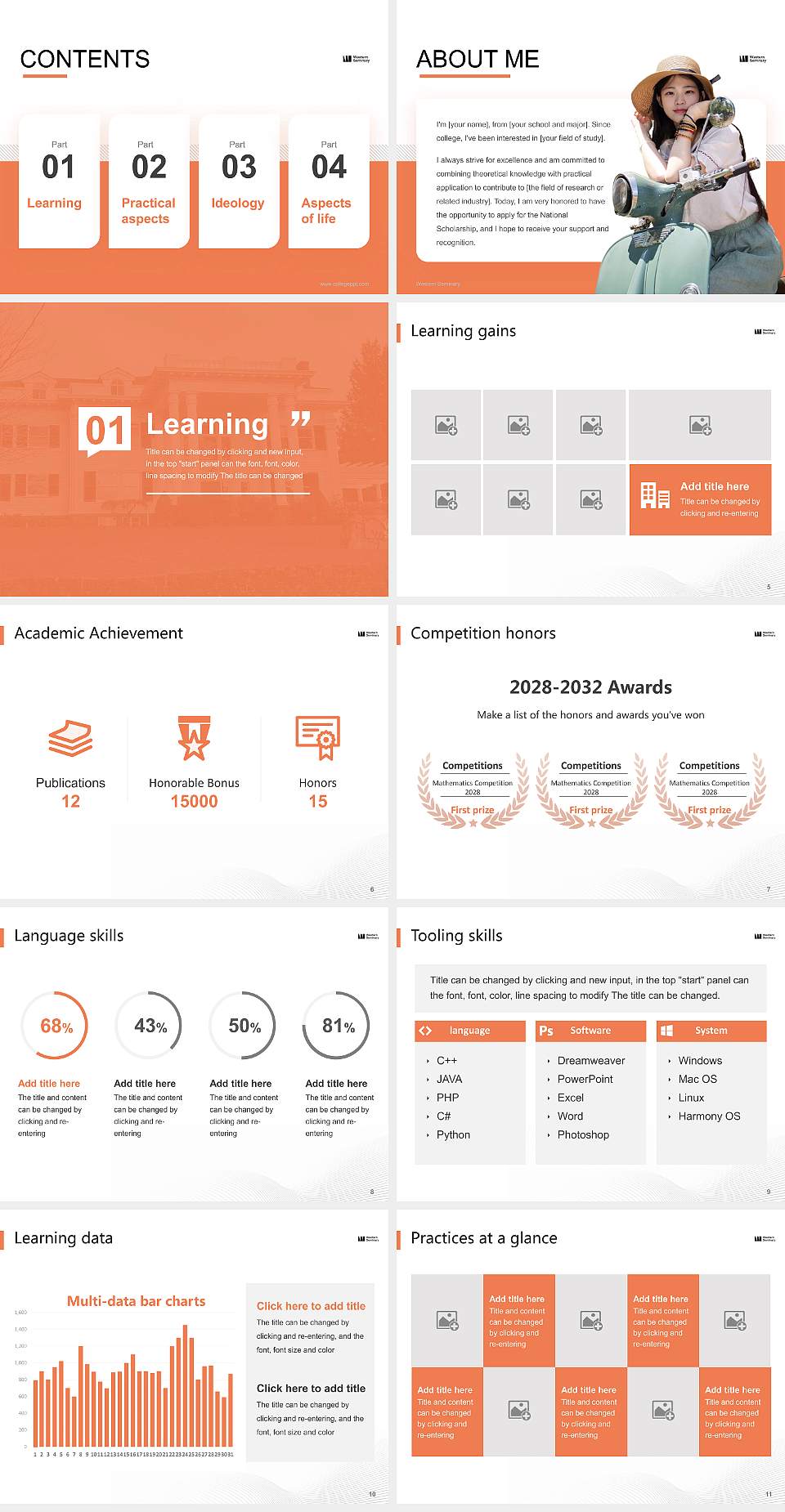 Western Seminary National Scholarship Defense PPT Template4:3 ratio PPT effect preview image2