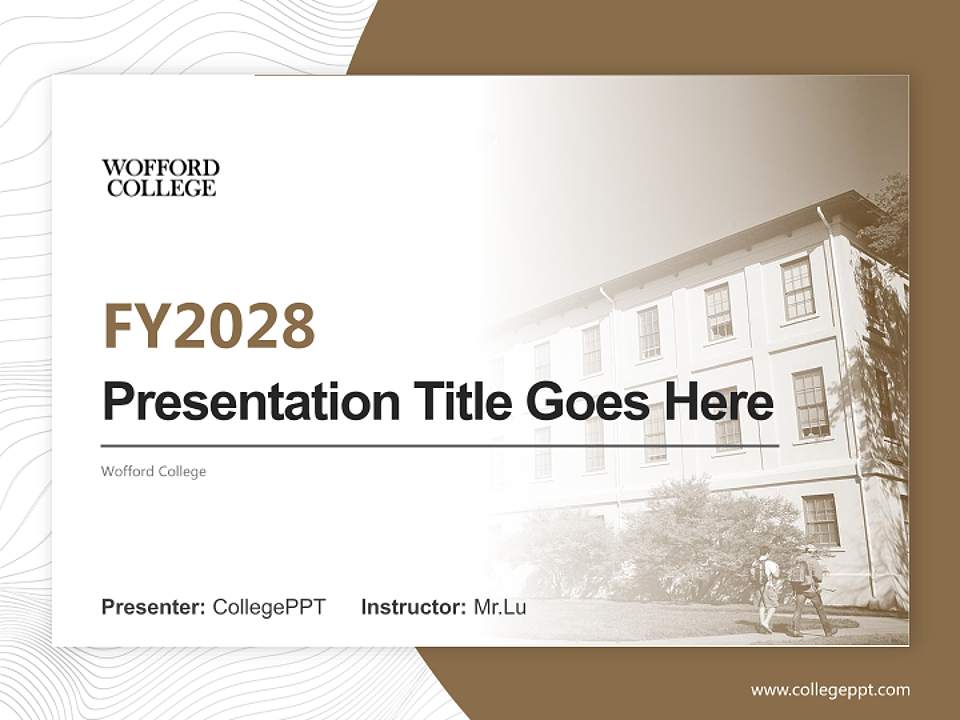 Wofford College Academic Presentation/Research Findings Report PPT Template4:3 ratio PPT effect preview image5