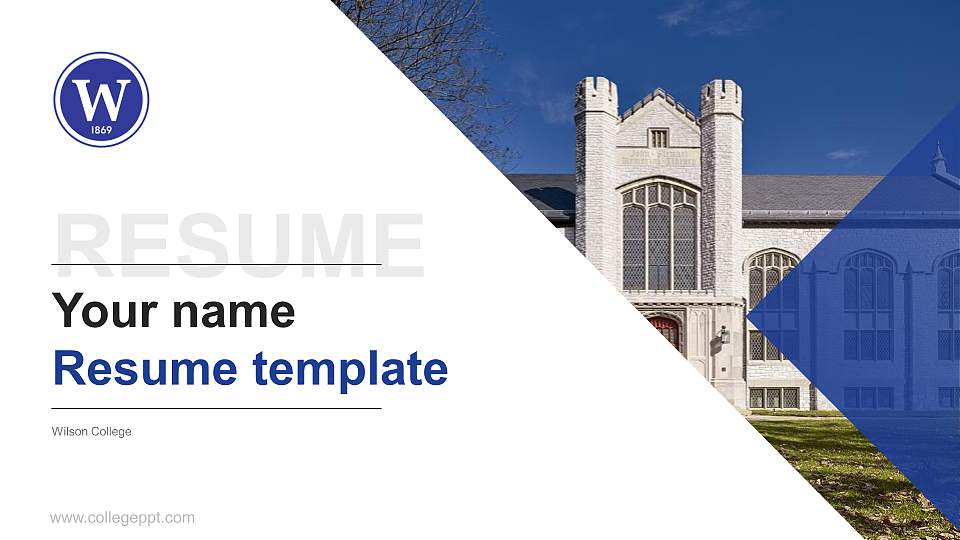 Wilson College Resume PPT Template16:9 ratio PPT effect preview image