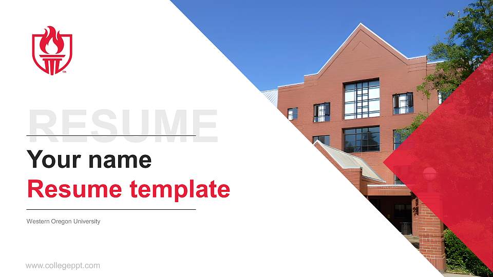Western Oregon University Resume PPT Template16:9 ratio PPT effect preview image