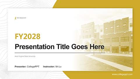 West Virginia State University Academic Presentation/Research Findings Report PPT Template
