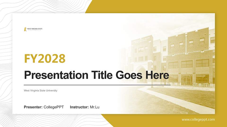 West Virginia State University Academic Presentation/Research Findings Report PPT Template16:9 ratio PPT effect preview image