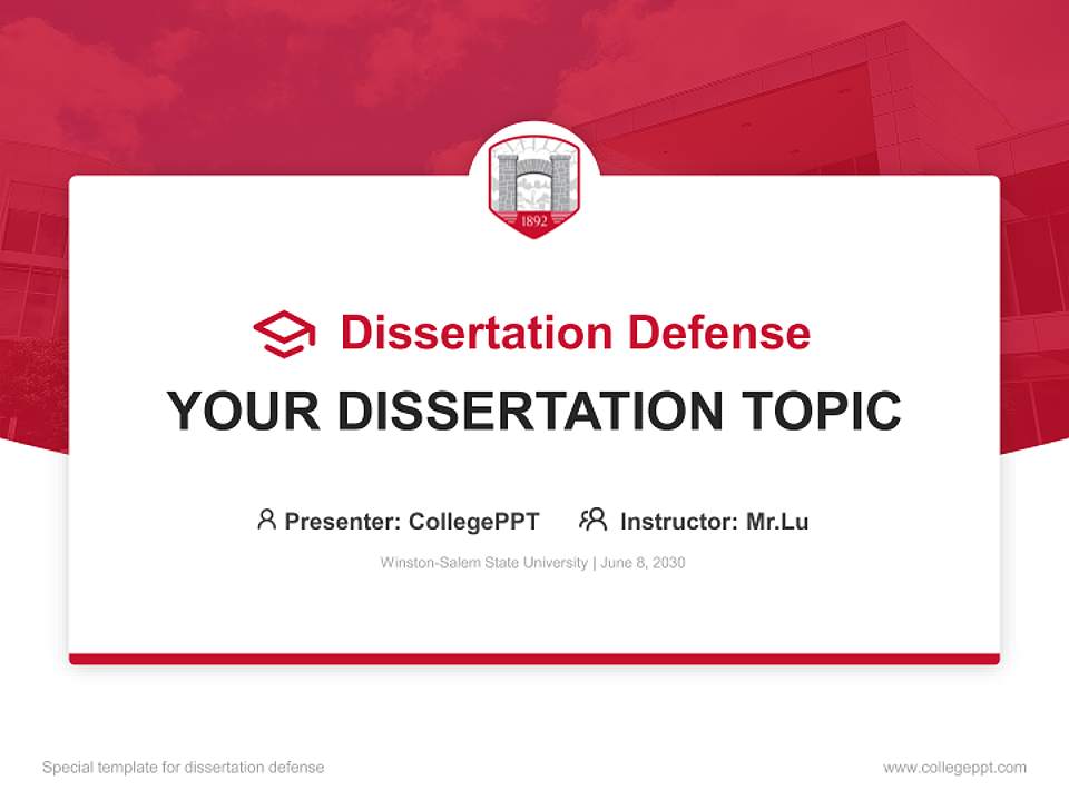 Winston-Salem State University Graduation Thesis Defense PPT Template4:3 ratio PPT effect preview image7