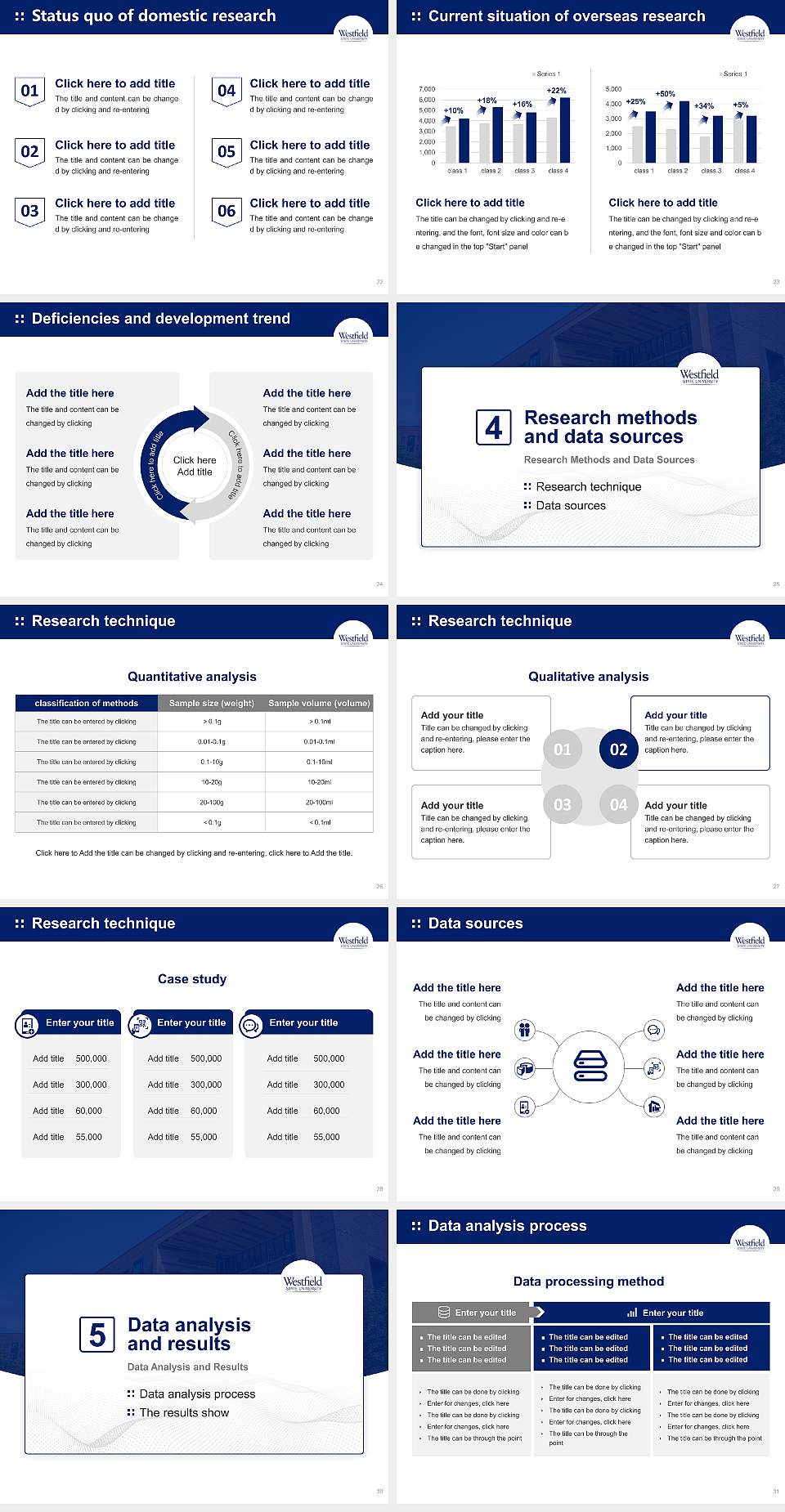 Westfield State University Graduation Thesis Defense PPT Template4:3 ratio PPT effect preview image4