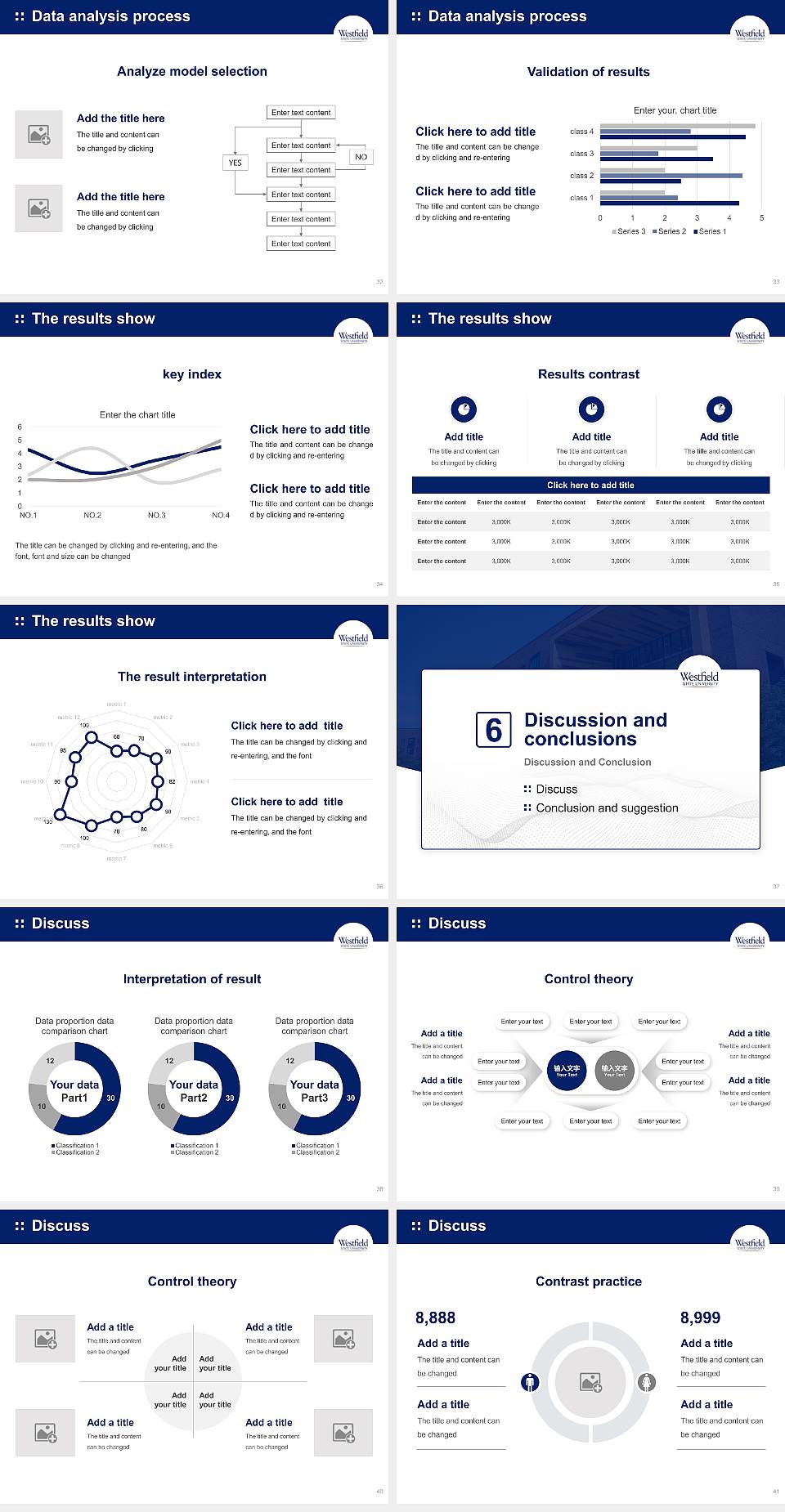 Westfield State University Graduation Thesis Defense PPT Template4:3 ratio PPT effect preview image5