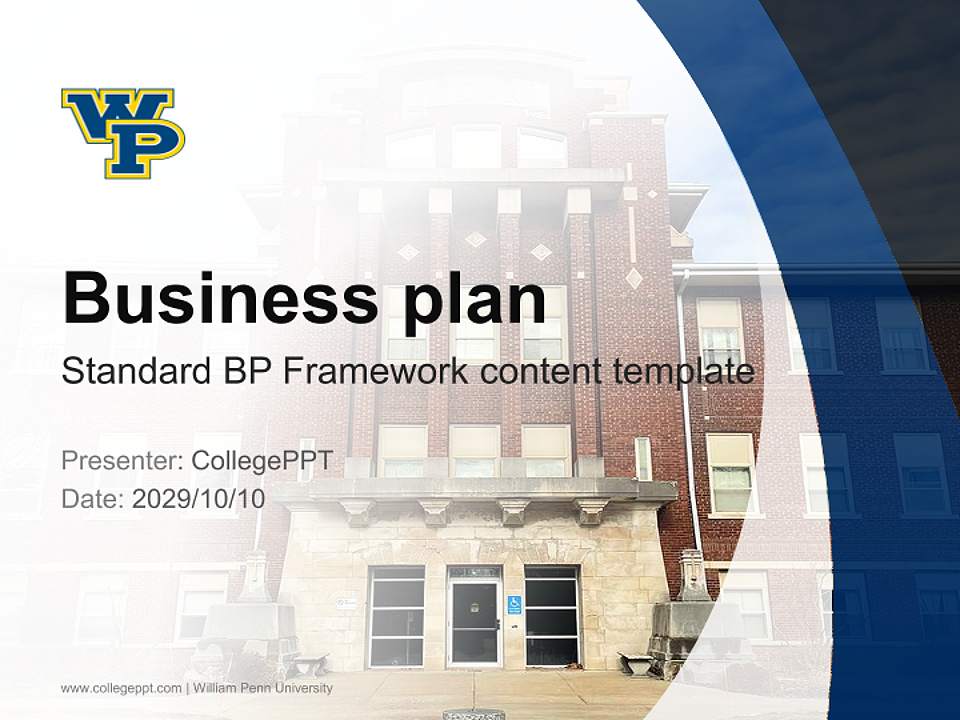 William Penn University Competition/Entrepreneurship Contest PPT Template4:3 ratio PPT effect preview image9