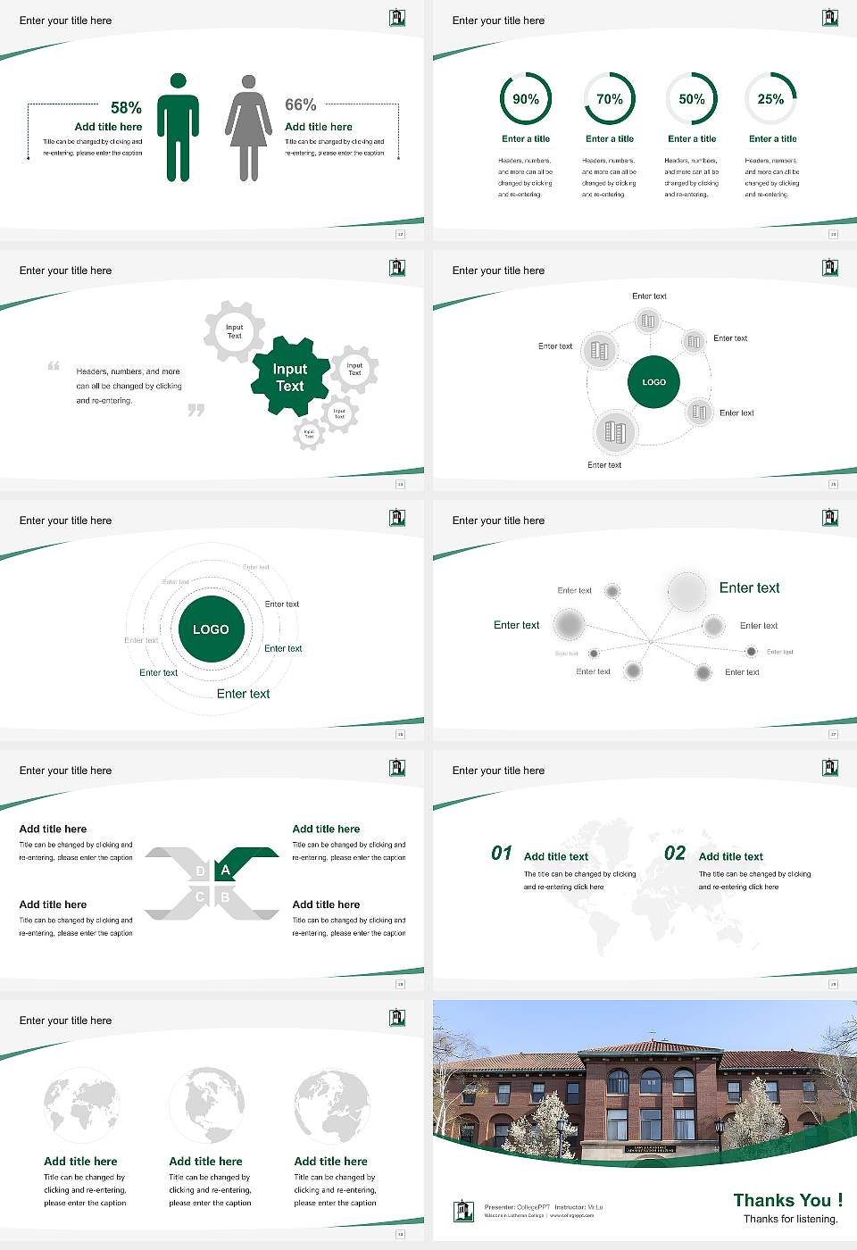 Wisconsin Lutheran College Course/Courseware Creation PPT Template16:9 ratio PPT effect preview image4
