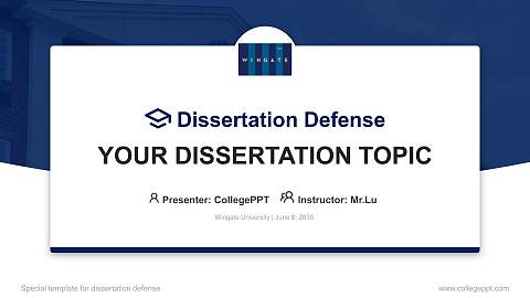 Wingate University Graduation Thesis Defense PPT Template