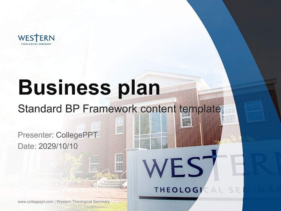 Western Theological Seminary Competition/Entrepreneurship Contest PPT Template4:3 ratio PPT effect preview image9