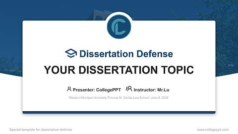 Western Michigan University-Thomas M. Cooley Law School Graduation Thesis Defense PPT Template