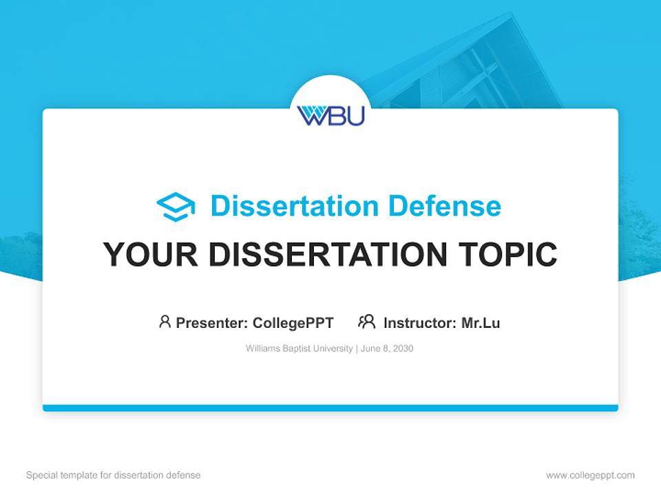 Williams Baptist University Graduation Thesis Defense PPT Template4:3 ratio PPT effect preview image7