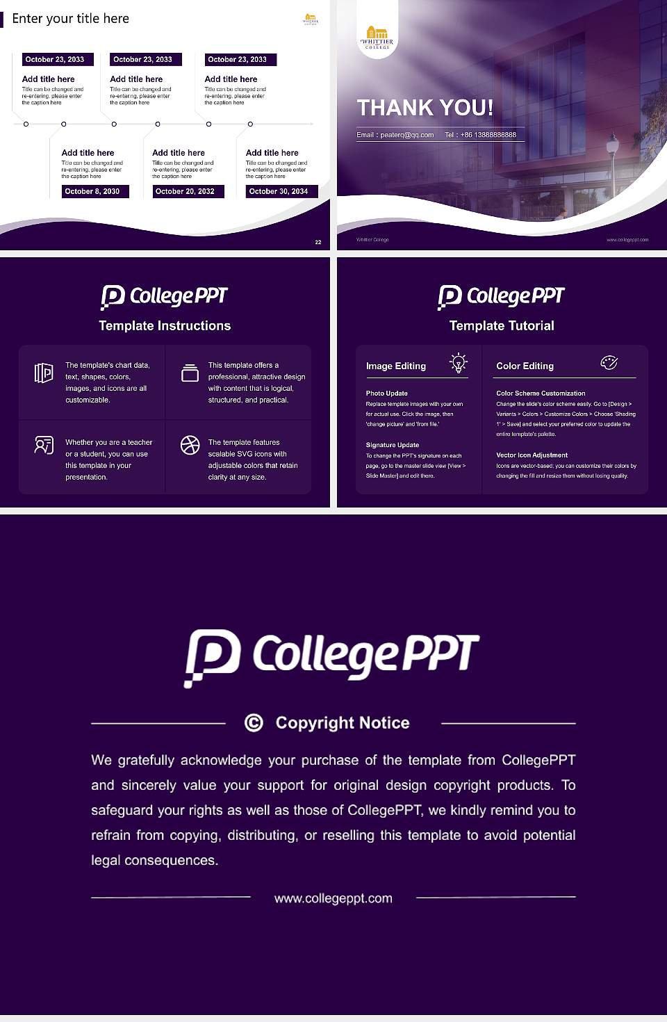Whittier College Lecture Sharing and Networking Event PPT Template4:3 ratio PPT effect preview image4