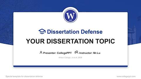 Wilson College Graduation Thesis Defense PPT Template