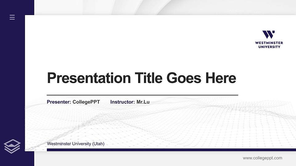 Westminster University (Utah) Thesis Proposal/Graduation Defense PPT Template16:9 ratio PPT effect preview image