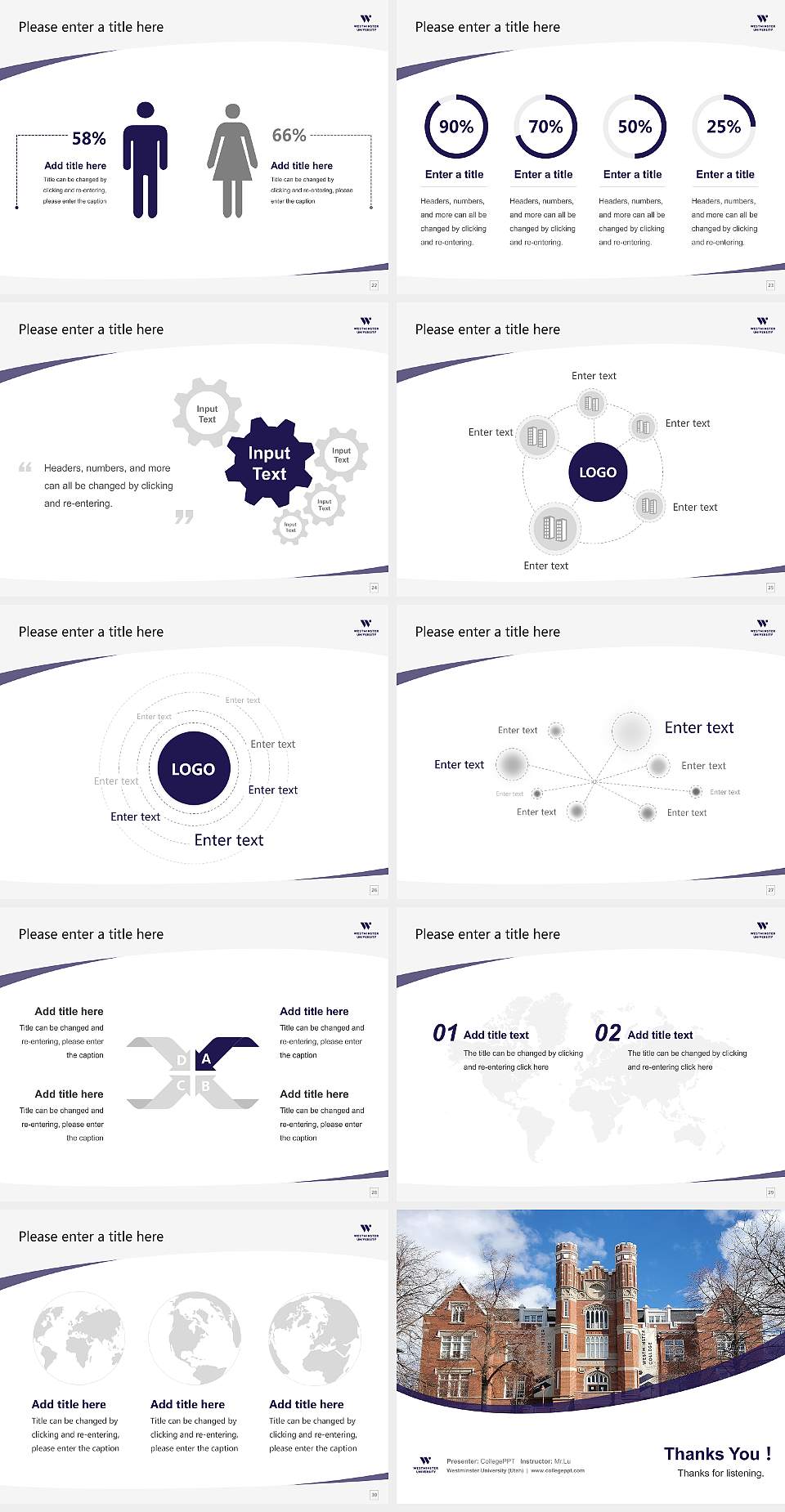 Westminster University (Utah) Course/Courseware Creation PPT Template4:3 ratio PPT effect preview image4