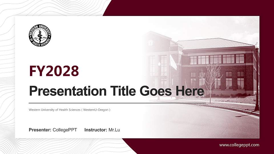 Western University of Health Sciences（WesternU-Oregon） Academic Presentation/Research Findings Report PPT Template16:9 ratio PPT effect preview image