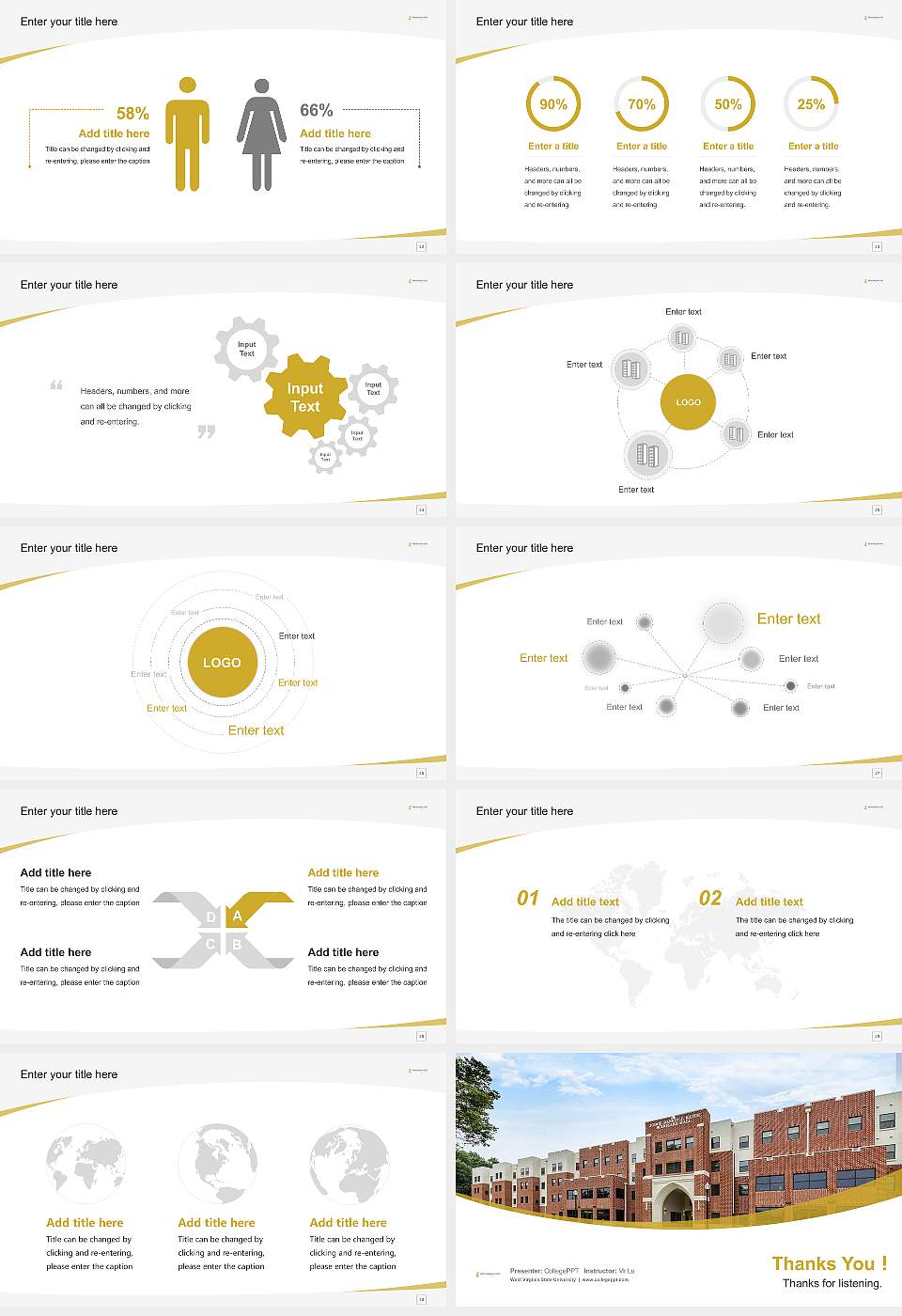 West Virginia State University Course/Courseware Creation PPT Template16:9 ratio PPT effect preview image4