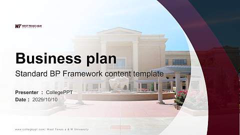 West Texas a & M University Competition/Entrepreneurship Contest PPT Template