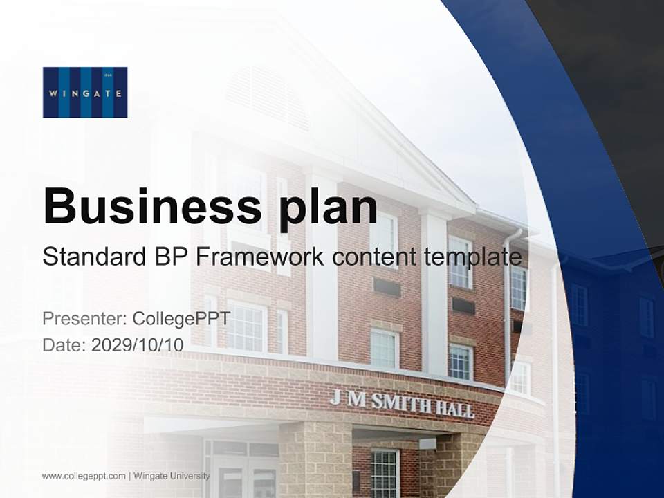 Wingate University Competition/Entrepreneurship Contest PPT Template4:3 ratio PPT effect preview image9