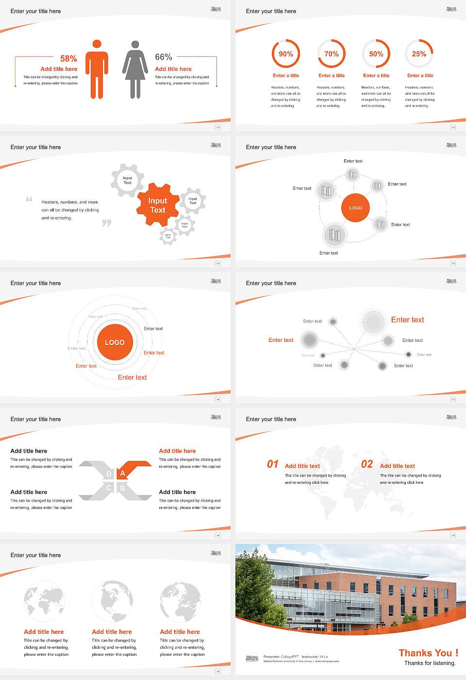 William Paterson University of New Jersey Course/Courseware Creation PPT Template16:9 ratio PPT effect preview image4