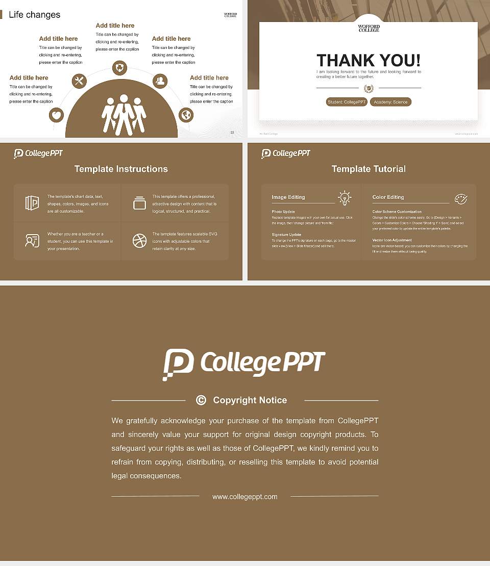 Wofford College National Scholarship Defense PPT Template16:9 ratio PPT effect preview image4