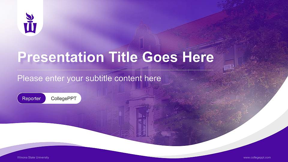 Winona State University Lecture Sharing and Networking Event PPT Template16:9 ratio PPT effect preview image